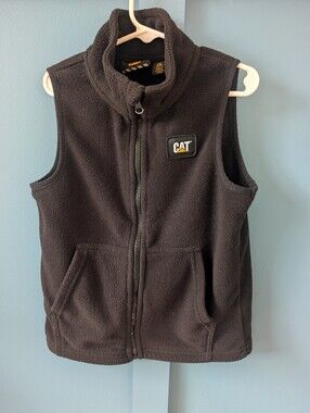 Kids Black Fleece Vest - Warm Sleeveless Jacket